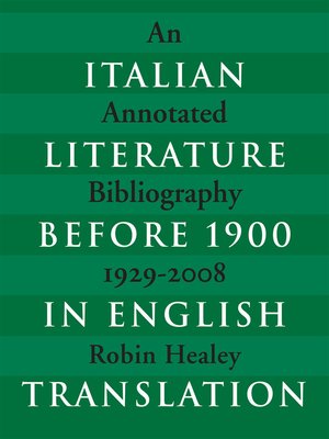 cover image of Italian Literature before 1900 in English Translation